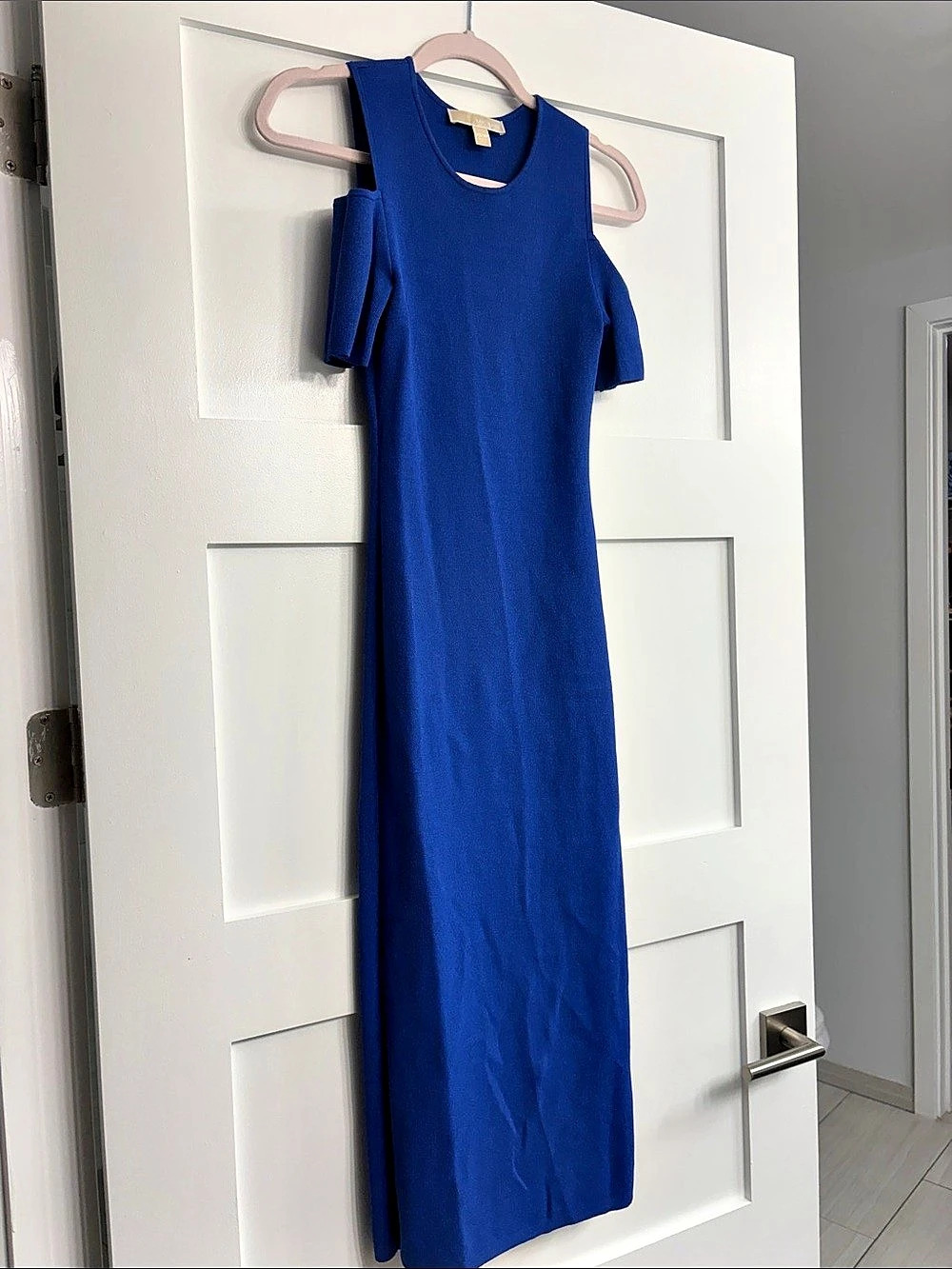 Michael Kors Blue Cold Shoulder Maxi Dress Size Small Like New
